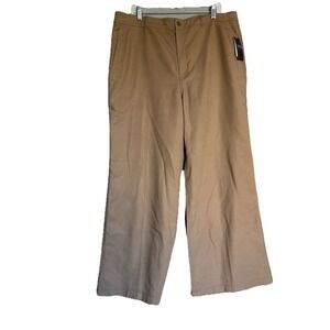 NWT Lauren Ralph Lauren Black Label Chino Pants Women 16 Wide Leg Career Office